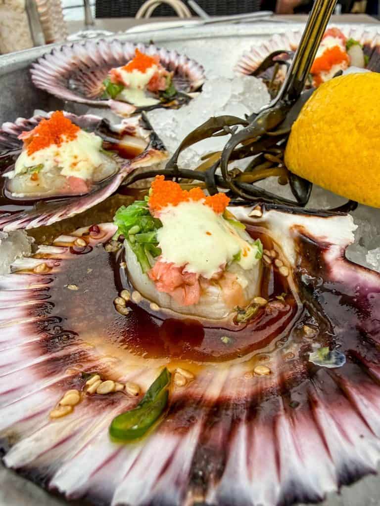 Ponzu Sashimi Sea Scallops from Blue Water Grill